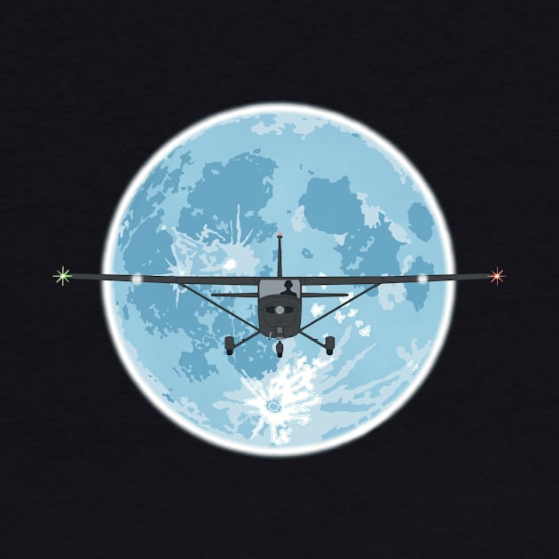 Cessna 172 Full Moon by Kassi Skye